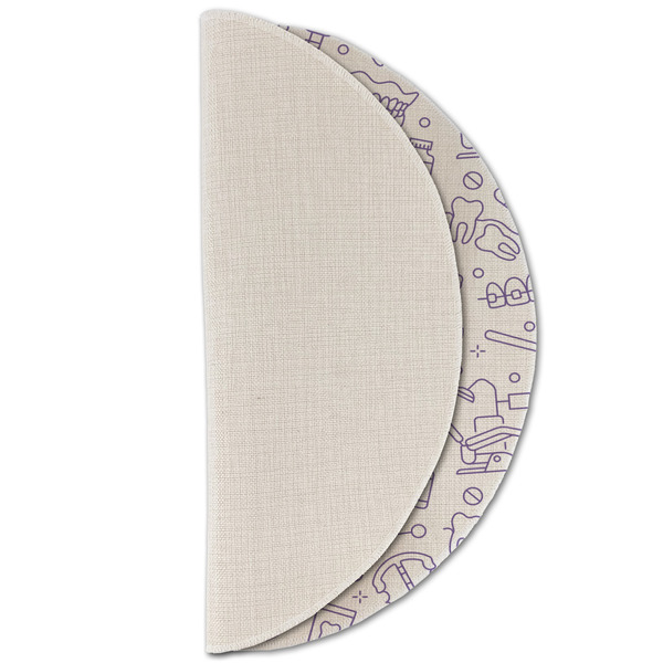 Dental Insignia / Emblem Round Linen Placemats - HALF FOLDED (single sided)