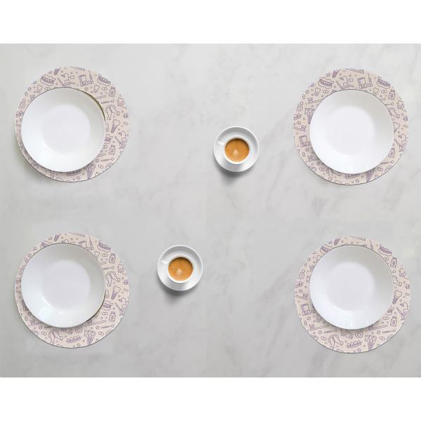 Dental Insignia / Emblem Round Linen Placemats - LIFESTYLE (set of 4)
