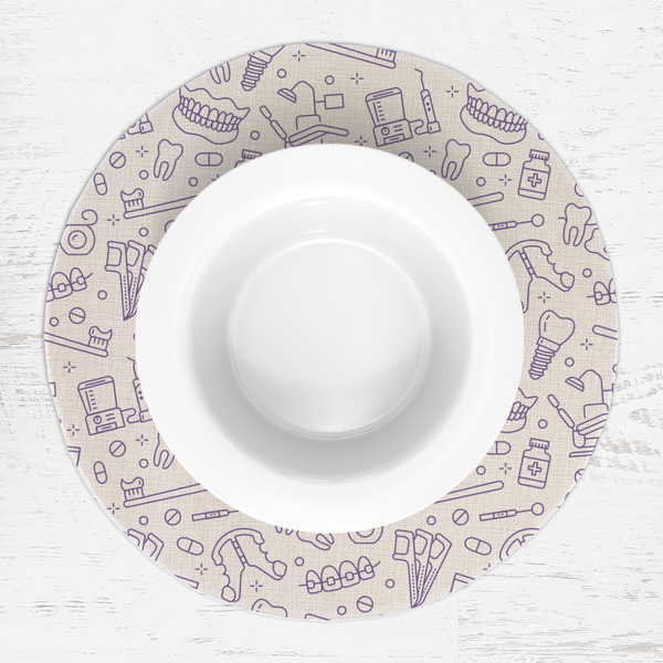 Dental Insignia / Emblem Round Linen Placemats - LIFESTYLE (single)