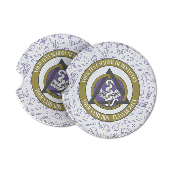 Custom Dental Insignia / Emblem Sandstone Car Coasters (Personalized)