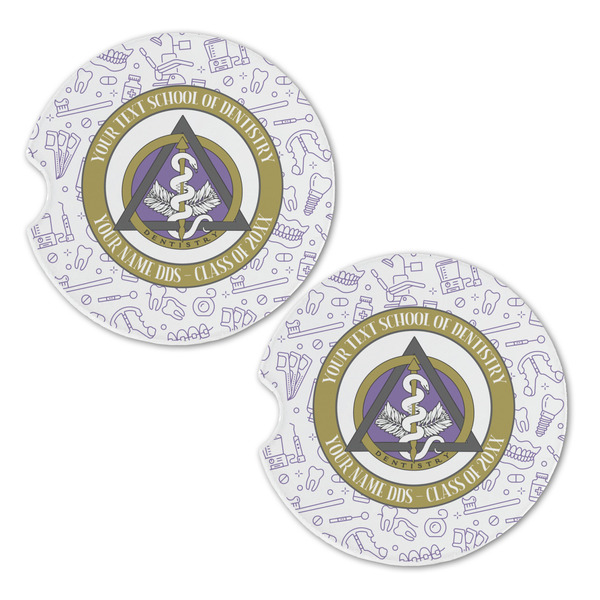 Dental Insignia / Emblem Sandstone Car Coasters - Set of 2