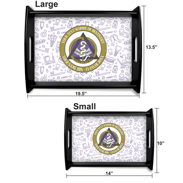 Dental Insignia / Emblem Serving Tray Black Sizes