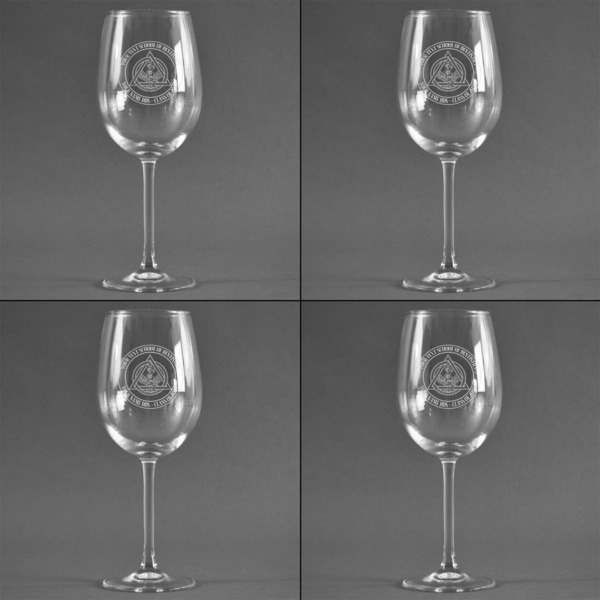 Dental Insignia / Emblem Set of Four Personalized Wineglasses - Approval