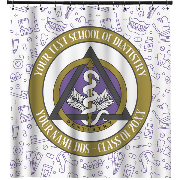 Custom Dental Insignia / Emblem Shower Curtain - 71" x 74" (Personalized)