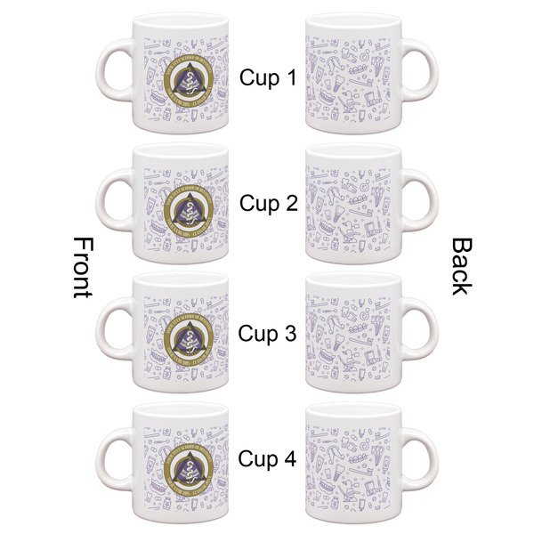 Dental Insignia / Emblem Single Shot Espresso Cup - Set of 4 - Front & Back