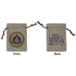 Dental Insignia / Emblem Burlap Gift Bag - Small - Double-Sided (Personalized)