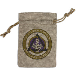 Dental Insignia / Emblem Burlap Gift Bag - Small - Single-Sided (Personalized)