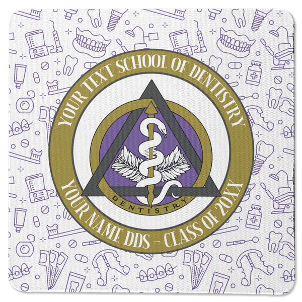 Dental Insignia / Emblem Square Coaster Rubber Back - Single