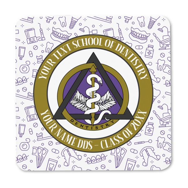Dental Insignia / Emblem Square Fridge Magnet - FRONT
