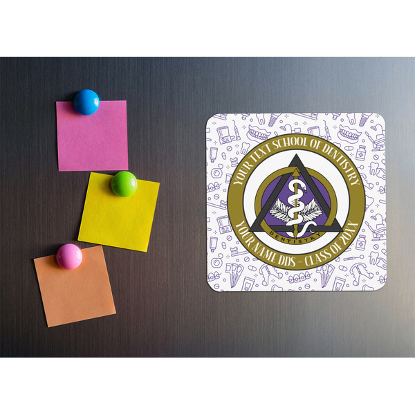 Dental Insignia / Emblem Square Fridge Magnet - LIFESTYLE