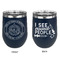 Dental Insignia / Emblem Stainless Wine Tumblers - Navy - Double Sided - Approval