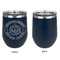 Dental Insignia / Emblem Stainless Wine Tumblers - Navy - Single Sided - Approval