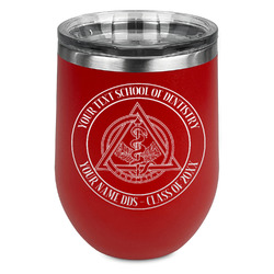 Dental Insignia / Emblem Stemless Stainless Steel Wine Tumbler - Red - Double-Sided (Personalized)
