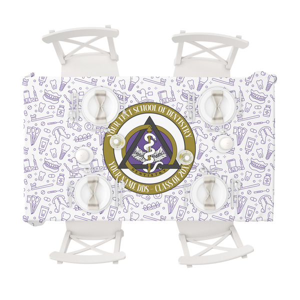 Dental Insignia / Emblem Tablecloths (58"x102") - TOP VIEW (with plates)