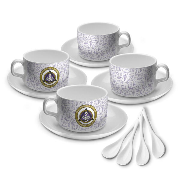 Custom Dental Insignia / Emblem Tea Cups - Set of 4 (Personalized)