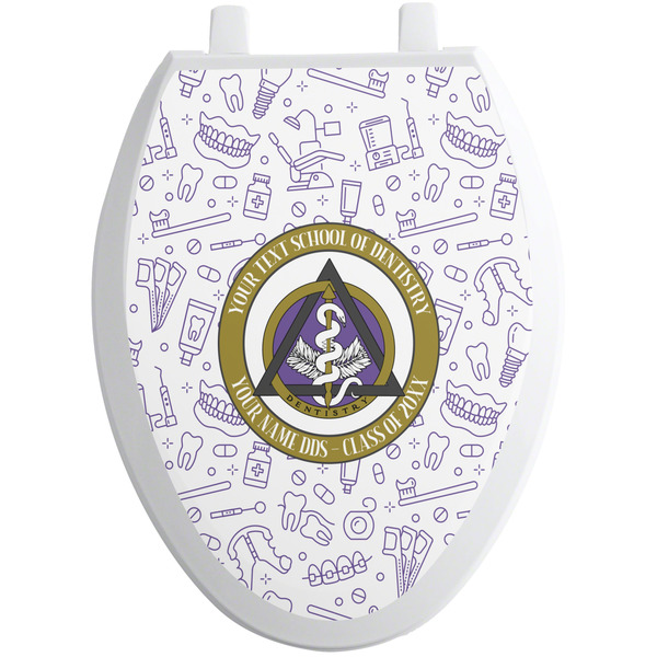 Custom Dental Insignia / Emblem Toilet Seat Decal - Elongated (Personalized)