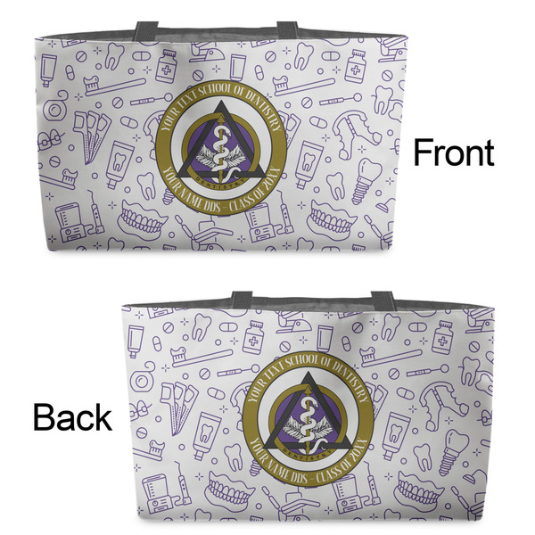 Dental Insignia / Emblem Tote w/Black Handles - Front & Back Views