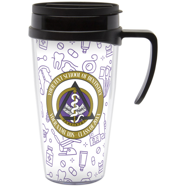Custom Dental Insignia / Emblem Acrylic Travel Mug with Handle (Personalized)