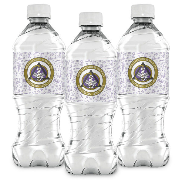 Dental Insignia / Emblem Water Bottle Labels - Front View