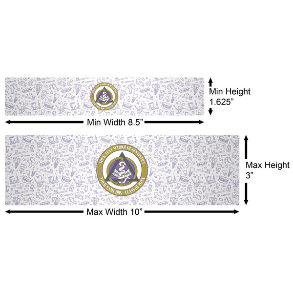 Dental Insignia / Emblem Water Bottle Labels w/ Dimensions