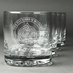 Dental Insignia / Emblem Whiskey Glasses - Engraved - Set of 4 (Personalized)