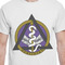 Dental Insignia / Emblem White Crew T-Shirt on Model - CloseUp