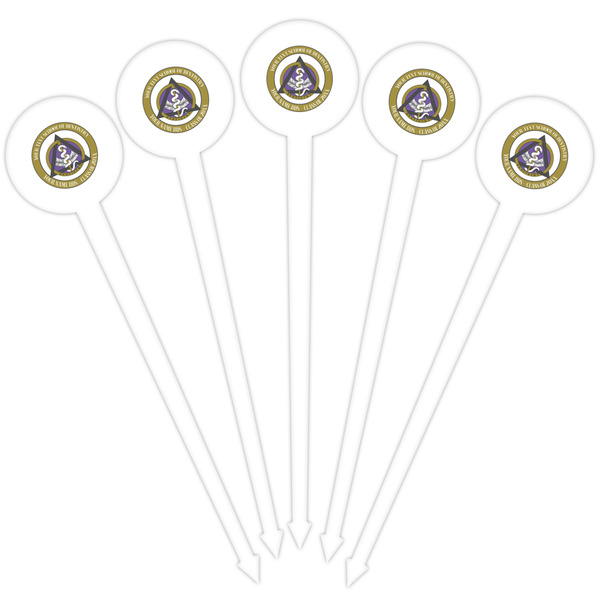 Dental Insignia / Emblem White Plastic 4" Food Pick - Round - Fan View