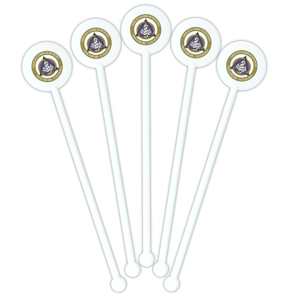 Dental Insignia / Emblem White Plastic 5.5" Stir Stick - Fan View