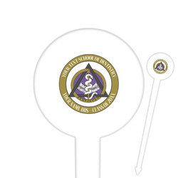 Dental Insignia / Emblem 6" Round Plastic Food Picks - White - Single-Sided (Personalized)
