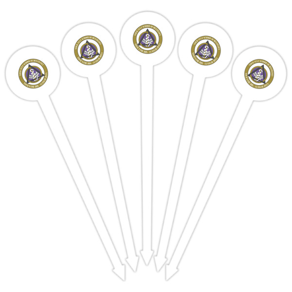 Dental Insignia / Emblem White Plastic 6" Food Pick - Round - Fan View