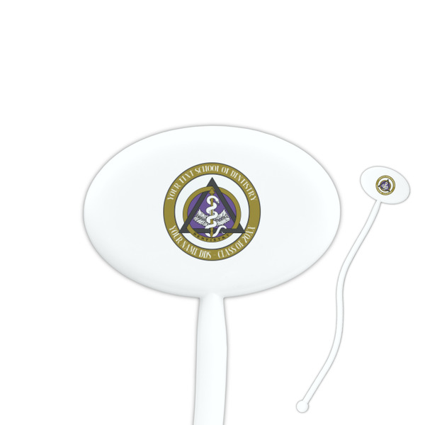Custom Dental Insignia / Emblem Oval Plastic Stir Sticks (Personalized)