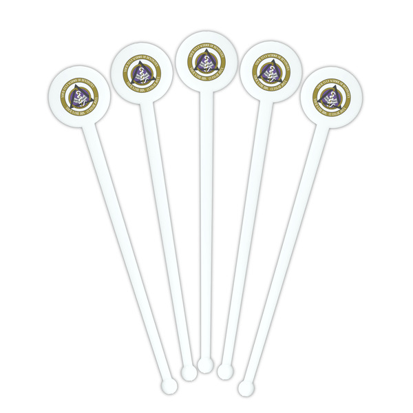 Dental Insignia / Emblem White Plastic 7" Stir Stick - Round - Fan View