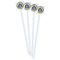 Dental Insignia / Emblem White Plastic Stir Stick - Single Sided - Square - Fan