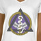 Dental Insignia / Emblem White V-Neck T-Shirt on Model - CloseUp