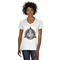 Dental Insignia / Emblem White V-Neck T-Shirt on Model - Front