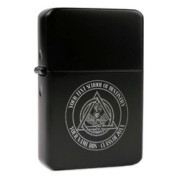 Dental Insignia / Emblem Windproof Lighter - Black - Single-Sided & Lid Engraved (Personalized)