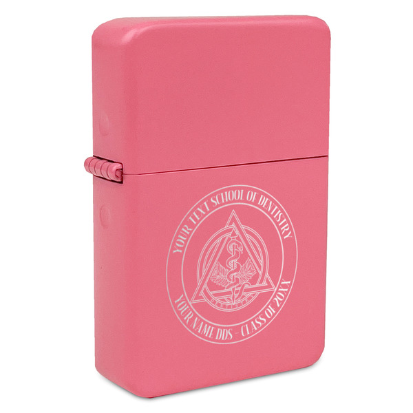 Custom Dental Insignia / Emblem Windproof Lighter - Pink - Single-Sided (Personalized)