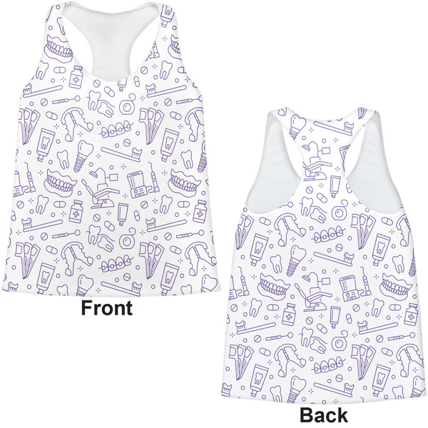 Dental Insignia / Emblem Womens Racerback Tank Tops - Medium - Front and Back