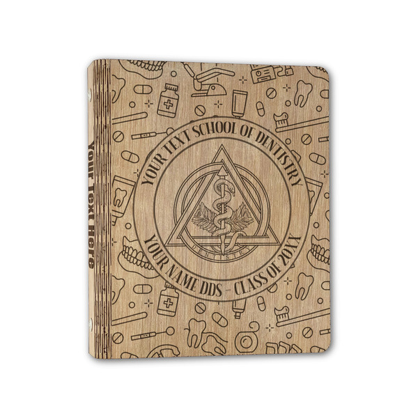 Custom Dental Insignia / Emblem Wood 3-Ring Binder - 1" Half-Letter Size (Personalized)