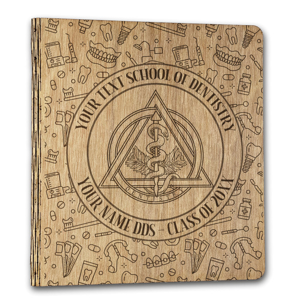 Custom Dental Insignia / Emblem Wood 3-Ring Binder - 1" Letter Size (Personalized)