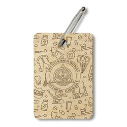 Dental Insignia / Emblem Wood Luggage Tag - Rectangle (Personalized)