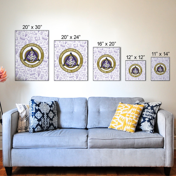 Dental Insignia / Emblem Wood Prints - Size Comparison