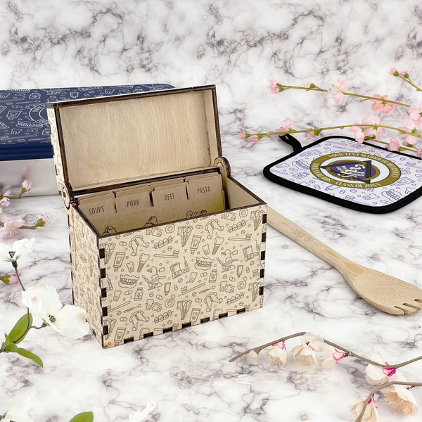 Dental Insignia / Emblem Wood Recipe Boxes - Lifestyle