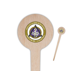 Dental Insignia / Emblem 4" Round Wooden Food Picks - Double-Sided (Personalized)