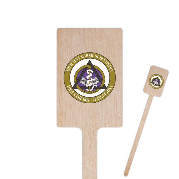 Custom Dental Insignia / Emblem Rectangle Wooden Stir Sticks (Personalized)