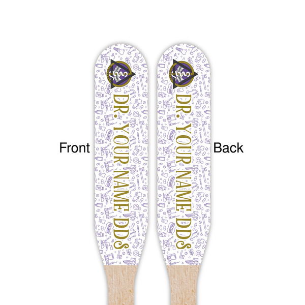 Dental Insignia / Emblem Wooden Food Pick - Paddle - Double Sided - Front & Back
