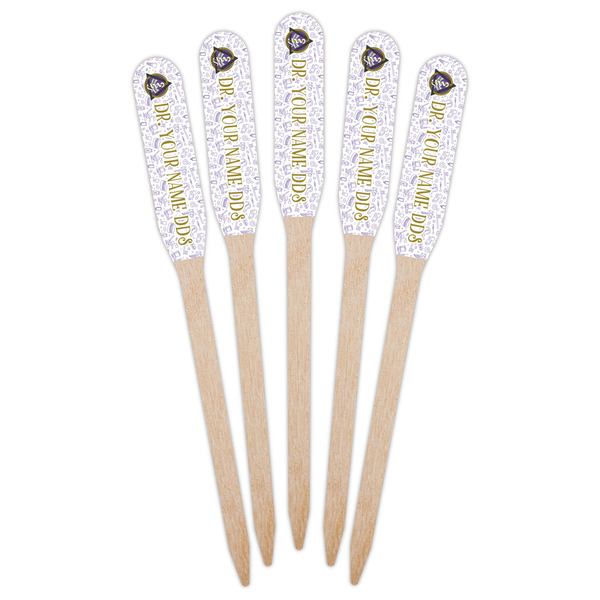 Dental Insignia / Emblem Wooden Food Pick - Paddle - Fan View