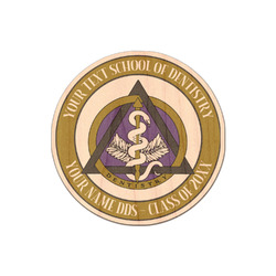 Dental Insignia / Emblem Natural Wooden Sticker (Personalized)