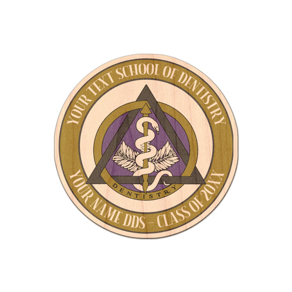 Custom Dental Insignia / Emblem Natural Wooden Sticker (Personalized)