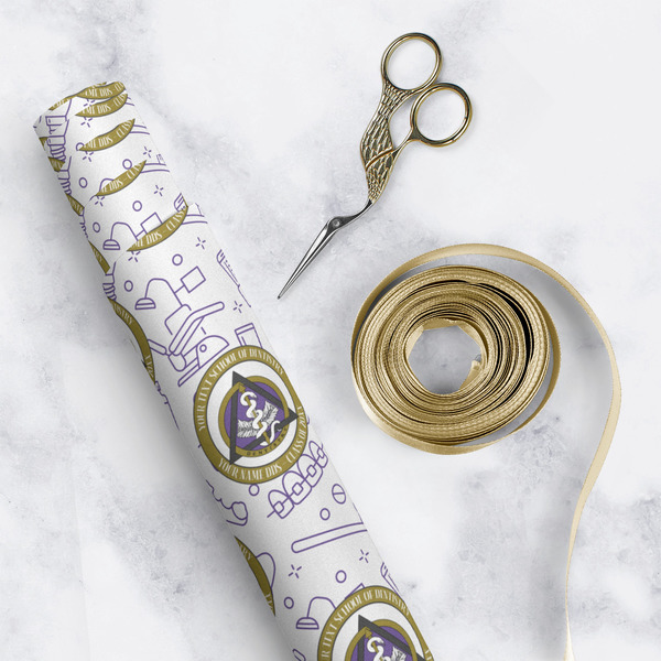 Dental Insignia / Emblem Wrapping Paper Roll - Matte - In Context